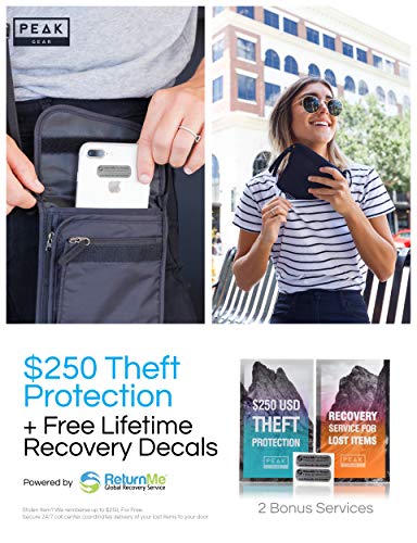 Peak Gear RFID Neck Wallet - The Original Travel Pouch with Adjustable Crossbody Strap + Theft Protection and Lost & Found Service | Black - Thumbnail 3
