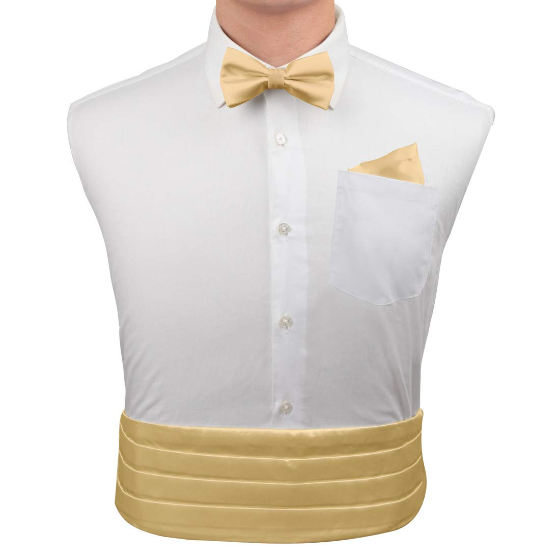 EpointEpoint 100% Silk Cummerbunds For Party Cummerbund Pocket Squares Cufflinks Set Clip-On Adjustable Franch Cuff Shirt