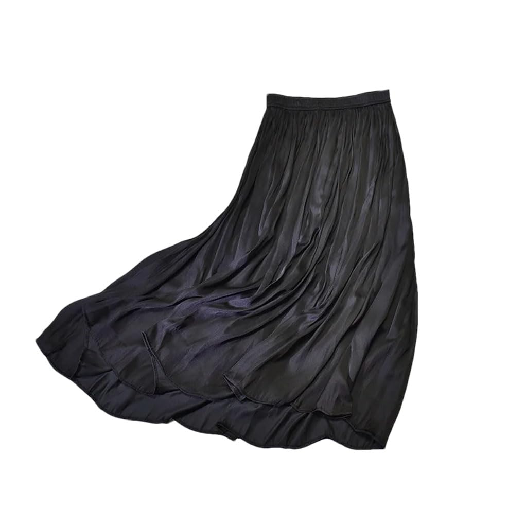 Gonne lunghe elastiche a vita alta lucide setose da donna gonne lunghe da spiaggia casual
