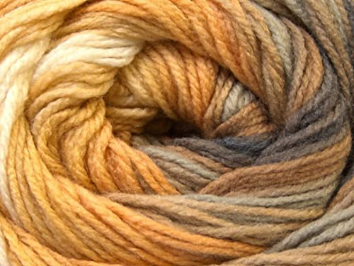 Ice Yarn White, Grey, Camel, Yellow Tones Premium Acrylic Baby Batic Knitting, Crochet Yarn For Diy Hand Knitting 100% Acrylic, (3.53 Oz),(393 Yds),(22027) #TOP1