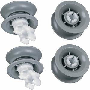 (2026) 611666 Dishwasher Upper Rack Roller Fit for Bosch Repleace dishrack roller 00611666 PS8727423 00165313 165313 AH3477770 EA3477770 AP4355370 PS3477770, 4Pcs - WHEEL KIT
