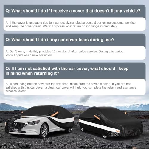 Image of 10 Layers Sedan Car Cover Custom Fit for Mazda 6 (2002-2026), Waterproof All Weather for Automobiles, Outdoor Full Cover Sun Dust Rain Protection with Cotton. Black