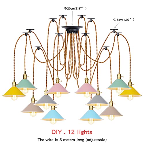 Lampe araignée de plafond réglable pour corriger un éclairage décentré