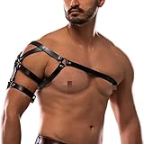 Men's Body Chest Harness Belt Strap, Adjustable PU Leather Punk Shoulder Harness Bondage Strap Gothic Arm Harness Belt, BDSM SM Cosplay Costume Nightclub Party Club Bar Masquerade Fetish Clubwear