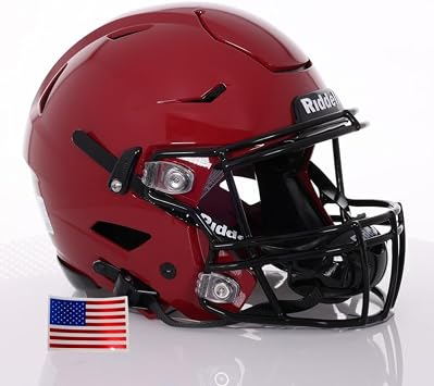 Riddell SpeedFlex Adult 2025 w/Black SF-2BD Facemask + US Helmet Flag Decal - Green Gridiron