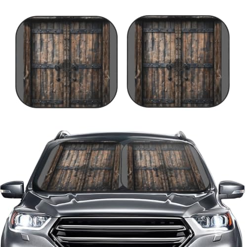 Pare-soleil de voiture effet porte en bois pour vos sorties d'été