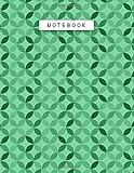  Notebook Green (Pantone) Color Geometric Circles Overlap Patterns Cover Lined Journal: 8.5 x 11 inch, Work List, Budget Tracker, Tax, Journal, 21.59 x 27.94 cm, 110 Pages, Task Manager, To Do List, A4