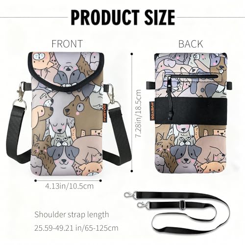 Image of Neoprene Phone Sleeve Pouch Case Bag for Men Women w /Crossbody Strap /Neck Lanyard for iPhone 17 /16 /15 /14 Pro Max, Samsung S25,Pixel 10