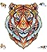 UNIDRAGON Wooden Jigsaw Puzzles - Lovely Tiger, 104 pcs, Small 7.4