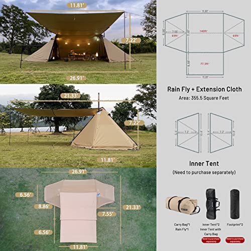 Mier Large Tent For 8-12 Person 4 Seasons Cabin Outdoor Tents 3 Rooms, Waterproof Windproof Upf50+ Sunproof Family Camping Tents With Camping Tarp For Hiking, Khaki #TOP6