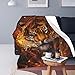 KDLKLKSS Coperta In Flanella 3D Animale Tigre Fiamma Peluche Coperta Per Adulti Bambini Bambino Casa, Divano, Camera Da Letto Ufficio Viaggi Campeggio Pigro Coperta Calda 150X200Cm