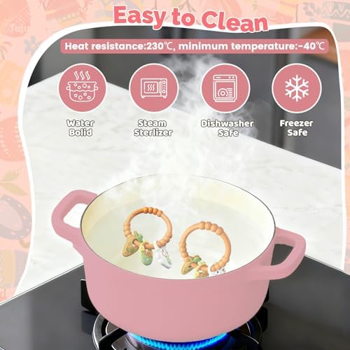 Easter Baby Teething Ring Toys for Baby, Silicone Teether with Textured Carrot, Bunny and Egg, BPA-Free, Safe and Soft for Chewing, Teething Toys for Easter Basket Stuffers&Easter Gifts, 0-12 Month - 4