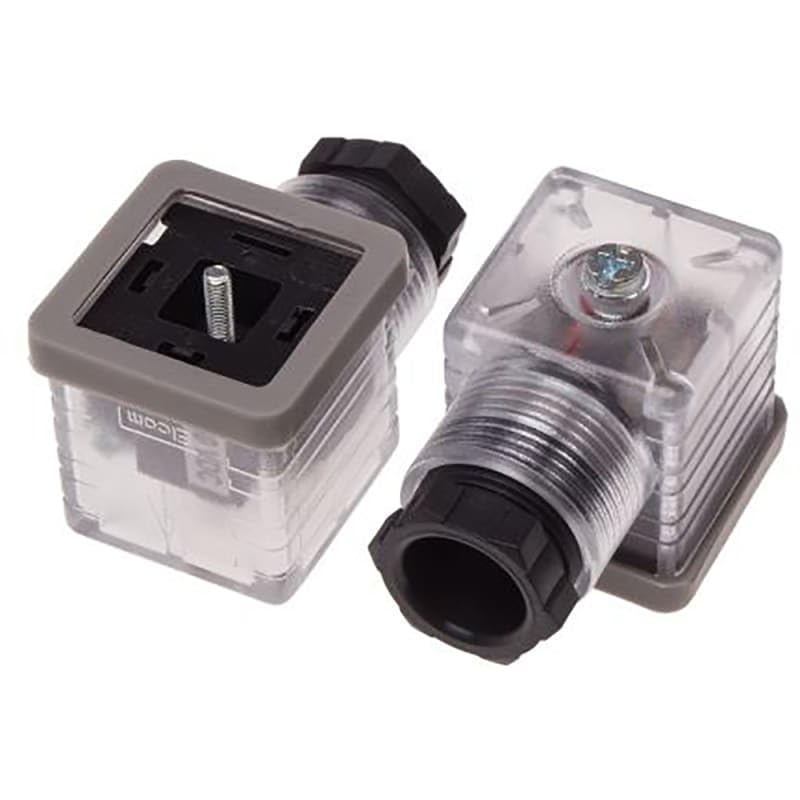 DIN43650 Type A 2P+E Female PG11 10A 250VDC M3 Screw Mount Clear Indicator Light, Pack of 1, MFR: 8118308