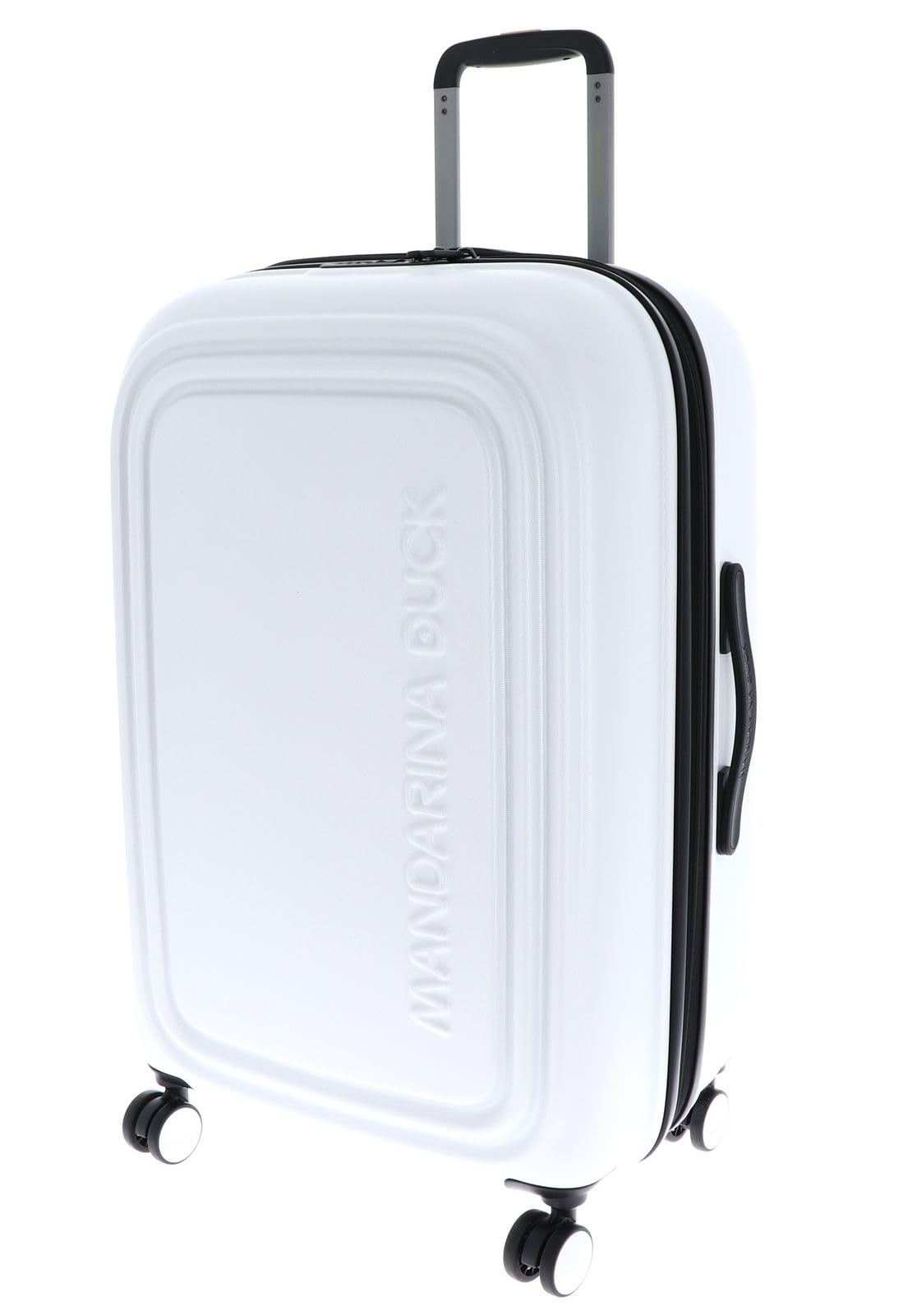 Mandarina Duck Unisex White Suitcases, One Size, Logoduck+ Medium Expandable Trolley