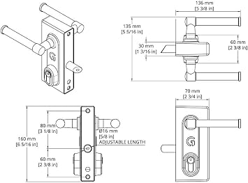 Gatemaster Superlock Latch Deadlock 10-30mm Plain