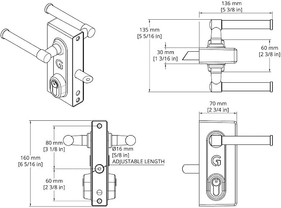 Gatemaster Superlock Latch Deadlock 10-30mm Plain