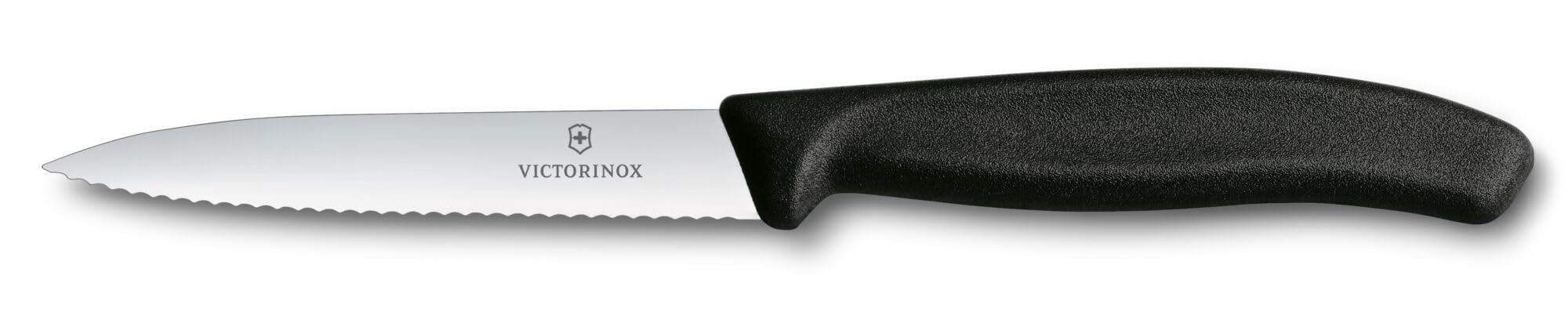 Victorinox Swiss Classic 4 Inch Serrated Edge Spear Point Paring Knife, Black