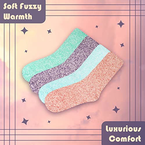 Image of BambooMN Women's Fuzzy Warm Feather Soft Socks - Value Packs