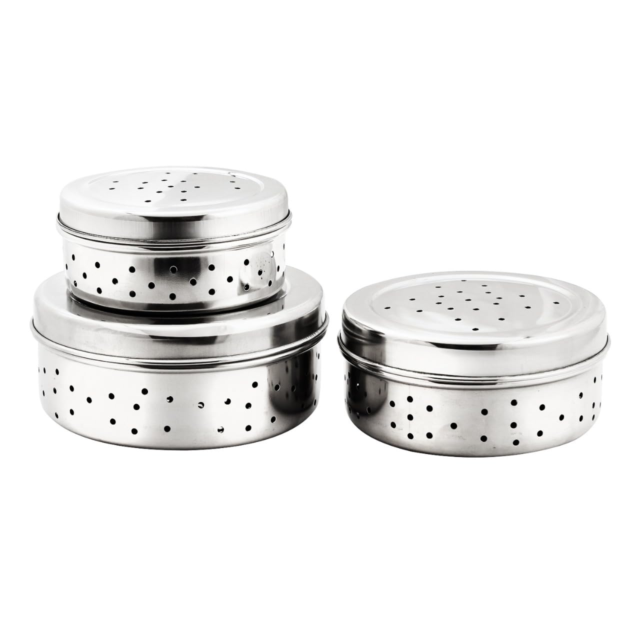 Sharda Metals Set of 3 Stainless Steel Food Snacks Storage Box Containers Coriander, Kothmir Dabbas (B0CVV9T34X) Amazon Price History, Amazon Price Tracker