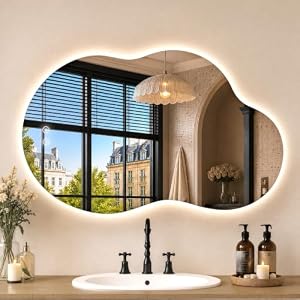 24″ x 40″ Irregular Backlit Bathroom Mirror, Anti-Fog