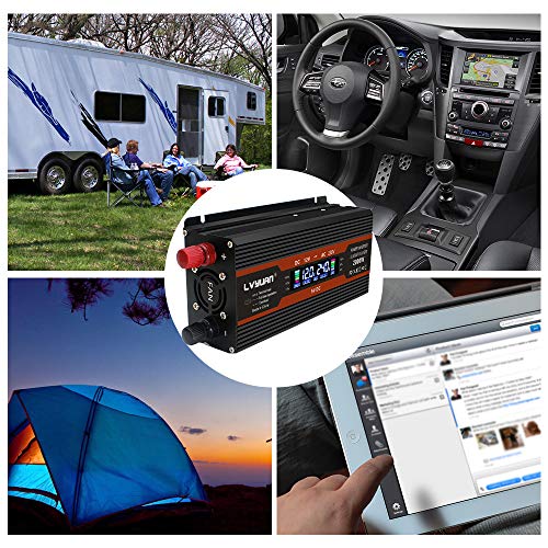 image for Yinleader 1000W /2000W(Peak) Car Power Inverter DC 12V to 240V AC Conv