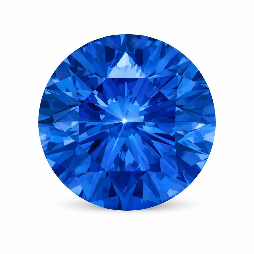 0,5–4 Karat Saphir Loser Edelstein, Rundschliff, Laborgezüchteter Blauer Korund, VVS Klarheit, für Ring, Anhänger, Ohrringe, Schmuckherstellung und Geschenk