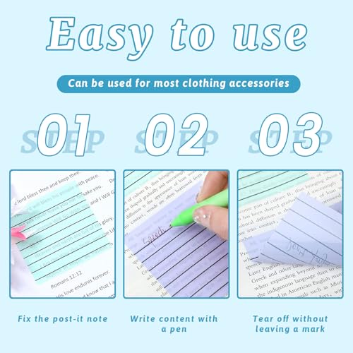 RUISPEED 300 Blatt transparente Haftnotizen 3x3 (7,6x7,6 cm), durchsichtige linierte Klebezettel in mehreren Farben – ideal als Page Marker, für To-Do-Listen & Mitgebsel Kindergeburtstag