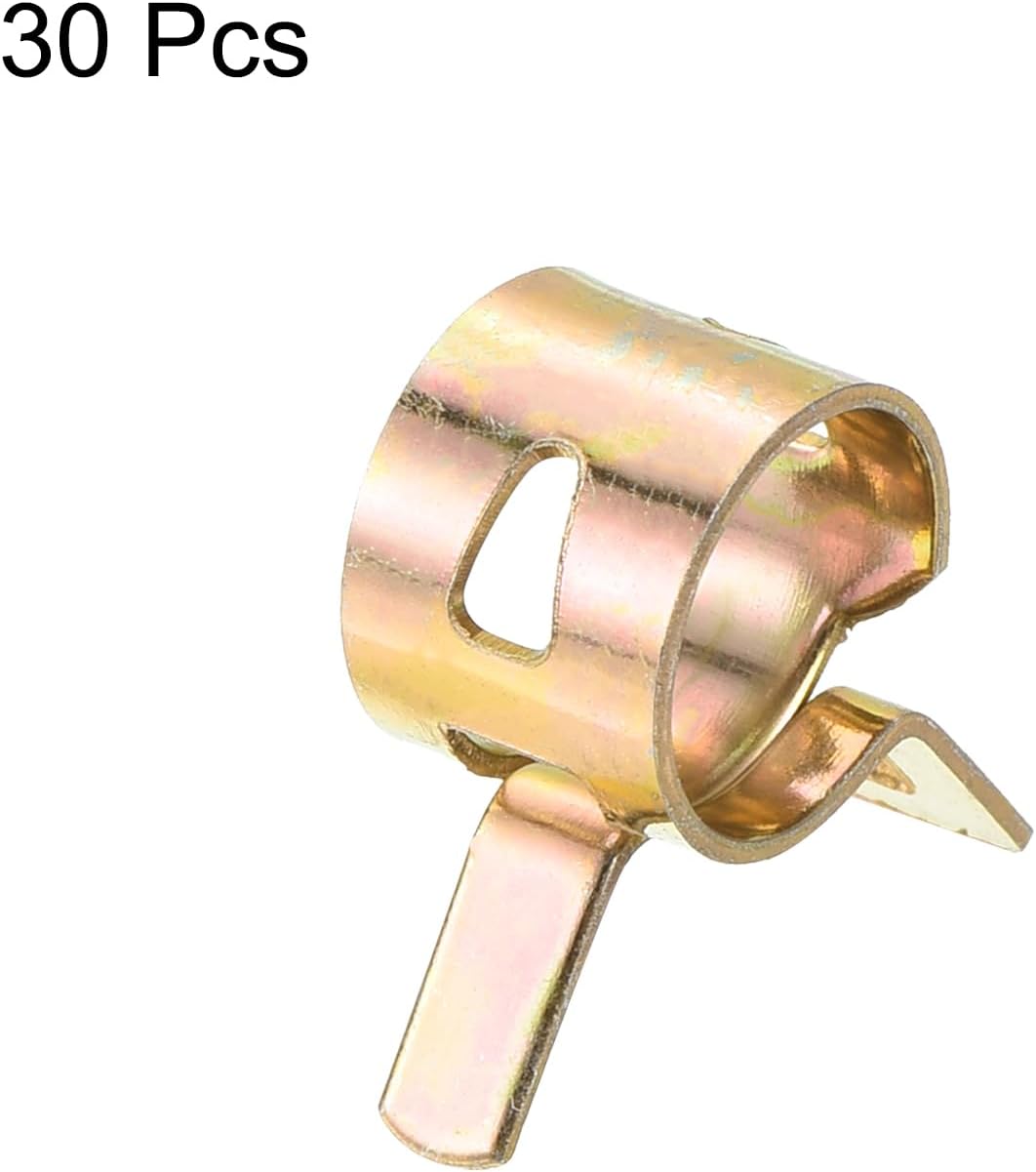 MECCANIXITY ID 9mm 11/32inch Fuel Line Hose Clips, Pipe Clamps,Spring Hose Clamp,Low Pressure Air Clamp, Water Pipe Air Tube Vacuum Hose Clamp Fastener,Pack of 30