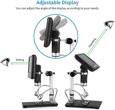100X Magnification Digital Microscope, Wired And Remote Control, 7 Inch Screen, Adjustable LED Lights, For Circuit Board Repair Soldering PCB Coins