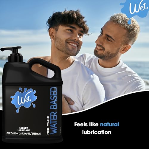 Image of Wet Silver Water-Based Lubricant | Long-Lasting, Original Premium Formula | Vegan, pH-Balanced, Hypoallergenic, Paraben-Free, Non-staining | Lube for Men, Women & Couples, 128 fl oz