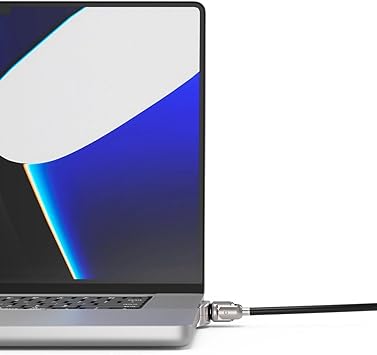 Compulocks Ledge Lock Adapter and keyed Cable Lock for M1, M2, M3, M4 MacBook Pro 16" Silver