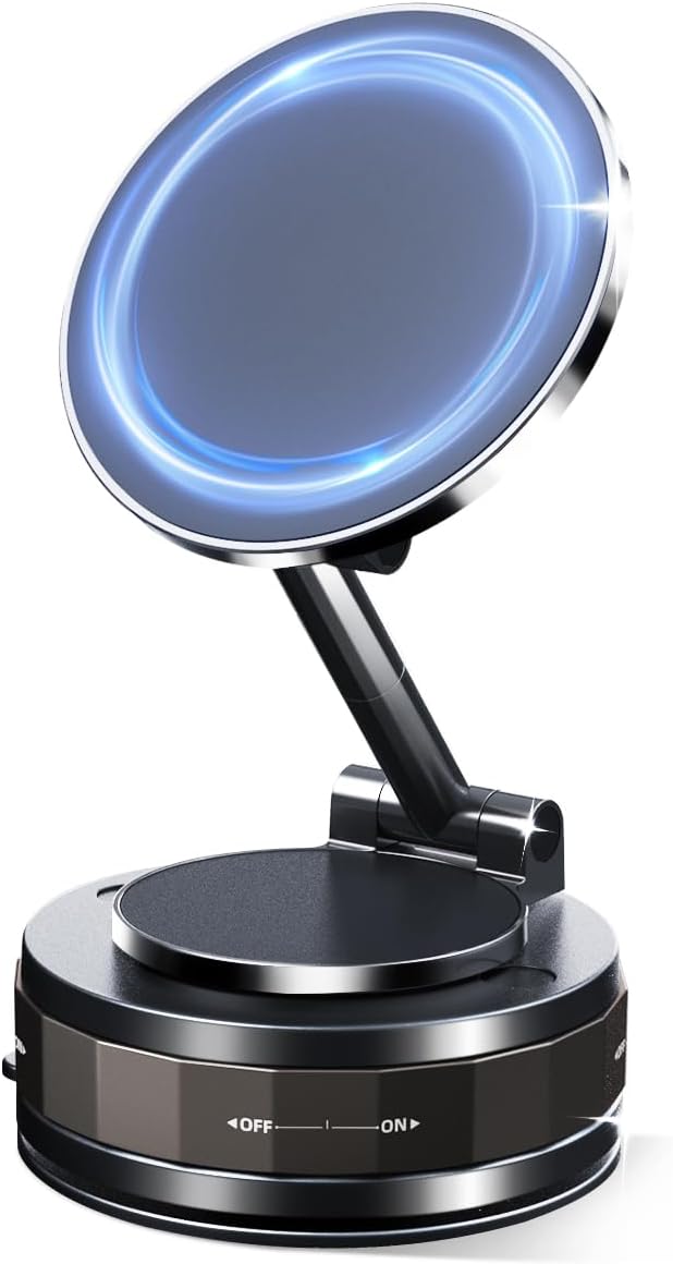 Vacuum Magnetic Car Phone Holder for Magsafe, 360° Adjustable Mount[90+LBS Suction & 2500gf Magnetic], Cell Phone Holders for Your Car Mount for iPhone & Android