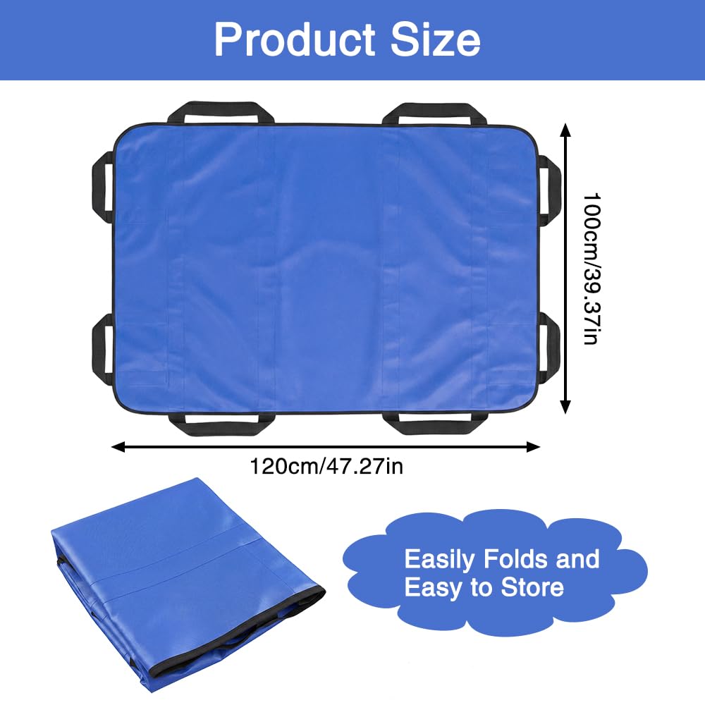 Golgner Gleittuch für Bett Transfer, 120 x 100 cm Gleittuch für Bettlägerige mit 8 Griffe, Transferboard für Patientenlifter, Waschbares Patiententransferbrett, für Senioren Bettlägerige Patienten