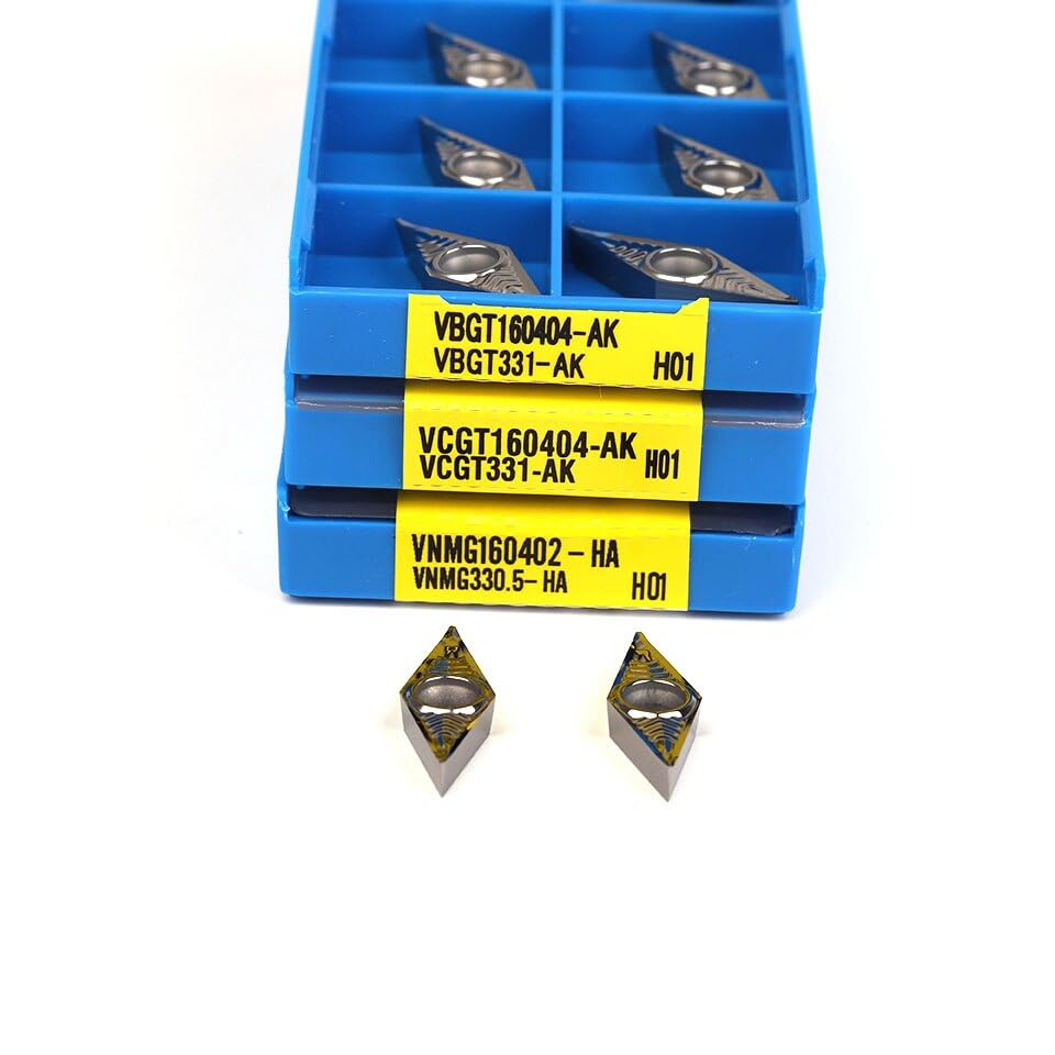 Tool Part for VCGT 160408 AK H01 VBGT VNMG 160404 HA H01aluminum Cutter Blade Insert Cutting Tool CNC Tool AL + TIN Alloy Wood Lathe Tool - (Insert Width(mm): VNMG160404 HA H01)