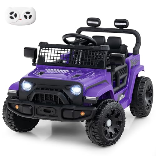 Image of Costzon Kids Ride on Car Truck, Electric Vehicle (Purple,34 inch x 23 inch x 21 inch)