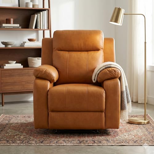 Image of Amazon Brand - Solimo Elira | Single Seater Sofa Recliner | Manual Recliner (Leatherette Tan)