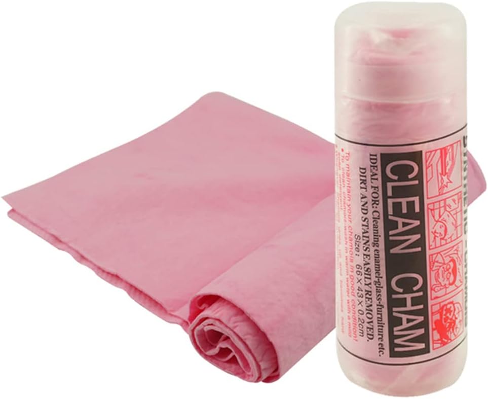 YSY Premium Chamois Cloth for Car - 1pack - Pink Car Shammy Towel - 26”x17” - Super Absorbent Reusable Shammy Cloth for Car - Scratch-Free (26”x17”, Pink)