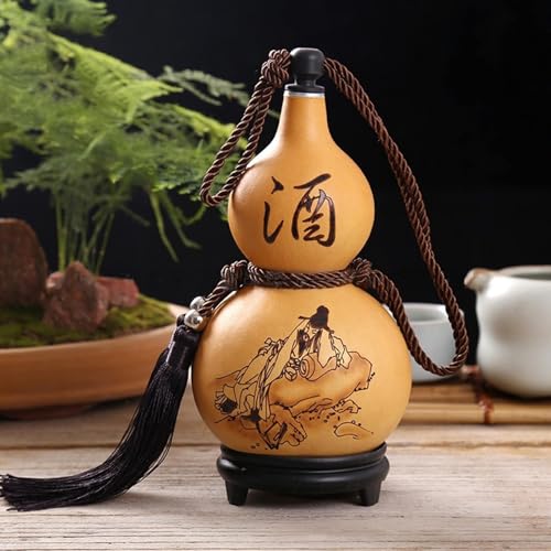 Bouteille de vin en calebasse sculptée main | Gourde traditionnelle 500 ml d'exception - 5