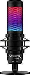 Microfone Condensador HyperX QuadCast S – RGB Personalizável, Toque para Silenciar, Antivibração, Filtro Pop, 4 Padrões Polares, USB, para Streaming e Criação de Conteúdo, Preto (4P5P7AA)