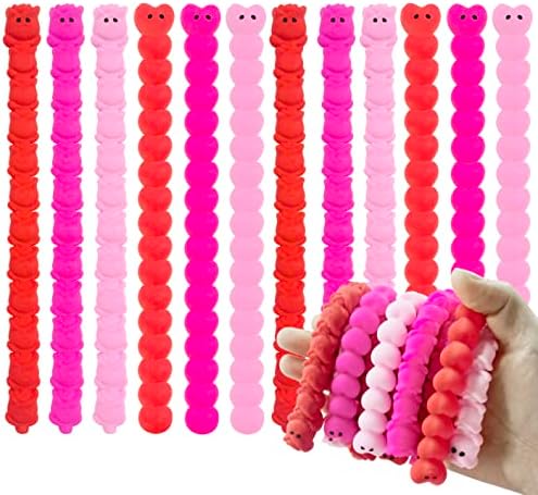 36 Pcs Valentines Love Rose Stretchy Strings Sensory Fidget Toys,Autism Toys Great for Kids Party Favors,Valentine’s Day Cards Gift (Valentines)