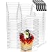Merkaunis 100 Pack 5oz Dessert Cups Clear Dessert Cups with Lids and Spoons Parfait Cups with Sealing Stickers Shooter Cups Appetizer Cups for Pudding Fruit Ice Cream