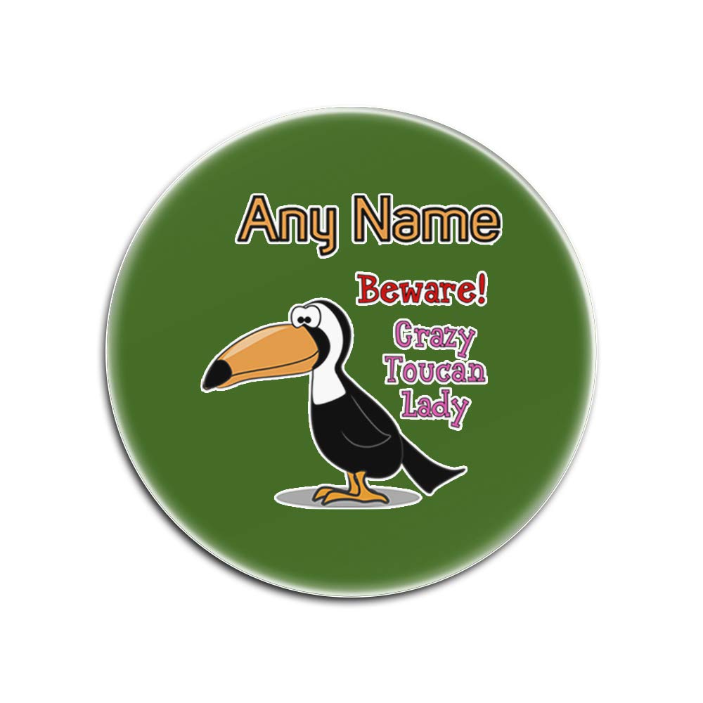 Dessous-de-verre en verre anti-taches Crazy Toucan Lady pour protéger vos tables