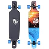 Playshion 39 Inch Drop Through Freestyle Longboard Skateboard Cruiser