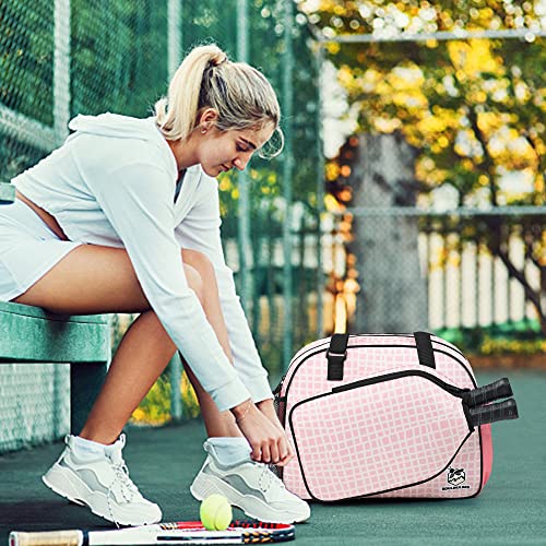 Image of Boulder Bee Pickleball Bags, Premium Pickleball Tote Bag for Girls, Women's Hand /Shoulder Gym Bag w Water Bottle Holder, with Pickleball Racquet /Paddle Holder