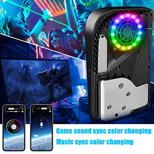 Sikemay Rgb Led Light Strip Kit For Ps5 Console, Game Sound/Music Sync Color Changing, 8 Colors 400 Lights Effects With App Control And 40Key Remote For Playstation 5 Diy Decoration Accessories #TOP2