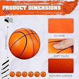 MiniInflat 6 Pcs 4'' Mini Foam Basketballs for Kids Adults, Squeeze Stress Ball Safe Soft Replacement Beach Pool Basketball for Indoor Hoop Toddler Quiet Bouncy Sport Game (Orange)