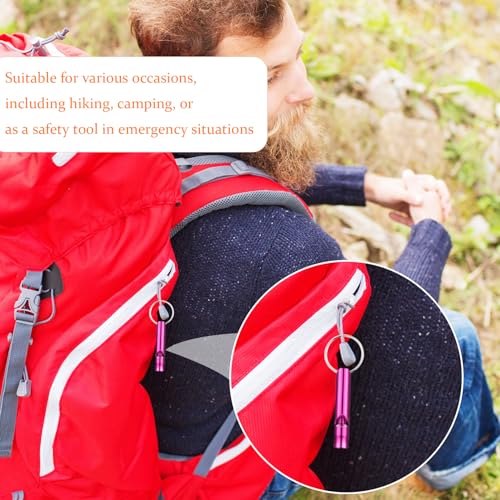 12Pcs-Hiking-Camping-Survival-Aluminum-Whistle-Key-Chain-Emergency-Whistles-Whistles-for-Adults-with-Lanyard-Pink