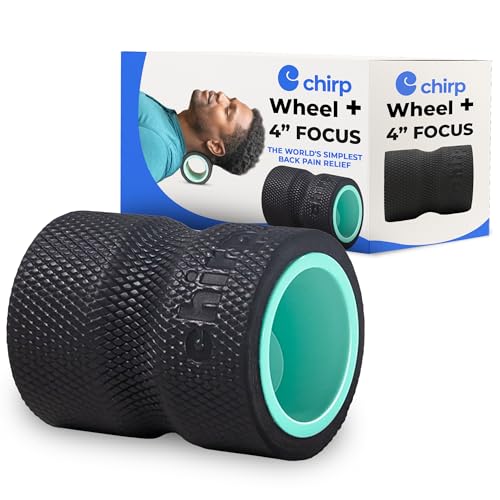 Chirp Wheel Foam Roller – Targeted Back & Neck Relief, Lumbar Spine Stretcher, Spinal Decompression Back Stretcher, Massage Roller with Density Foam for Physical Therapy, Supports 500lbs, 4-Inch Mint