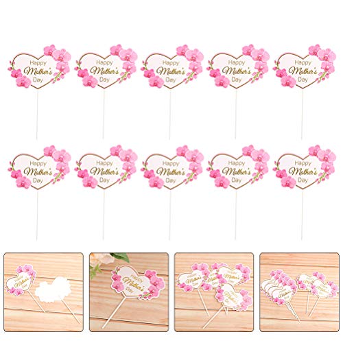 SOIMISS 20st Moederdag Cake Topper Paper Party Cake Insert DIY Cake Decor Pink - Image 6