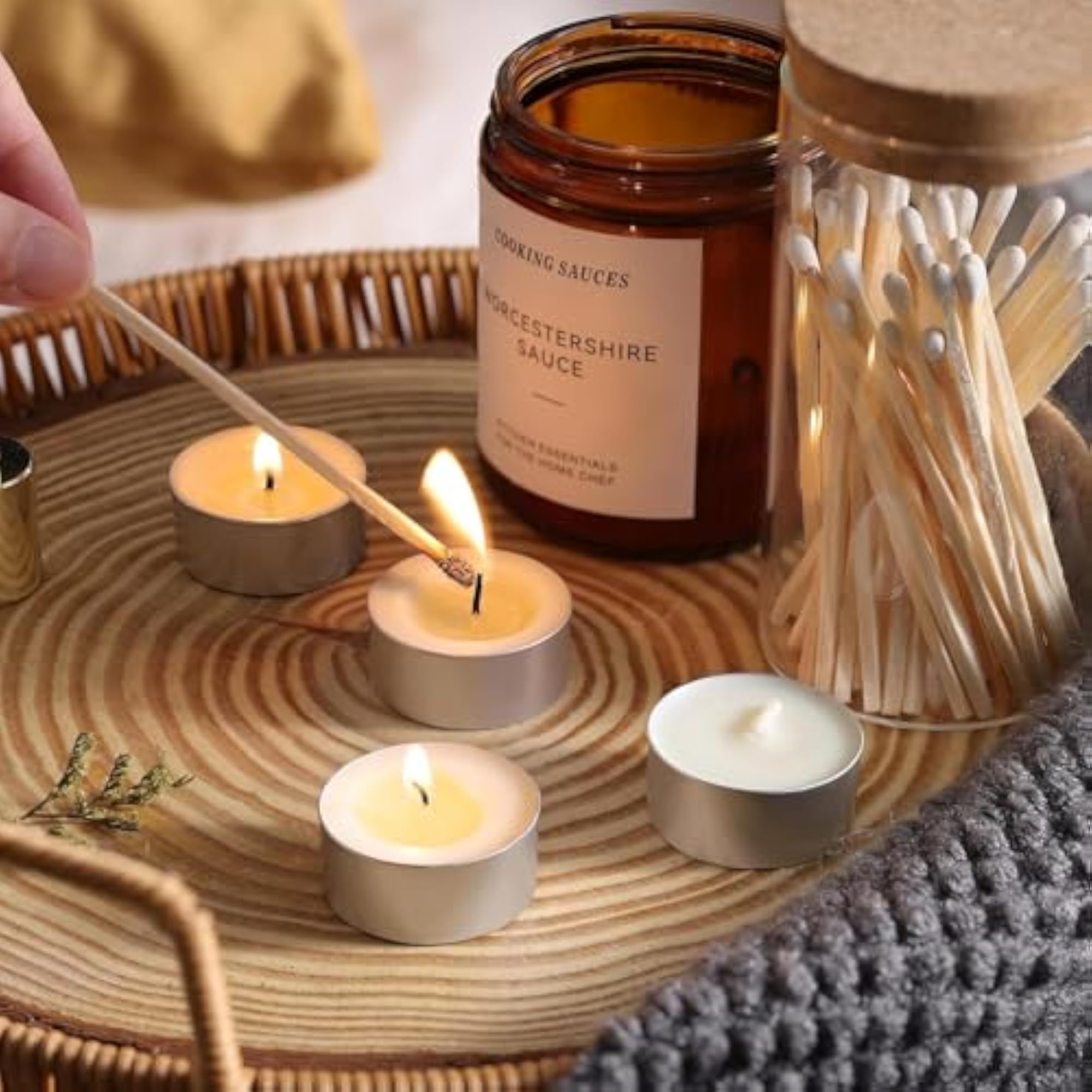 100 Unscented Tealight Candles, Long Burning